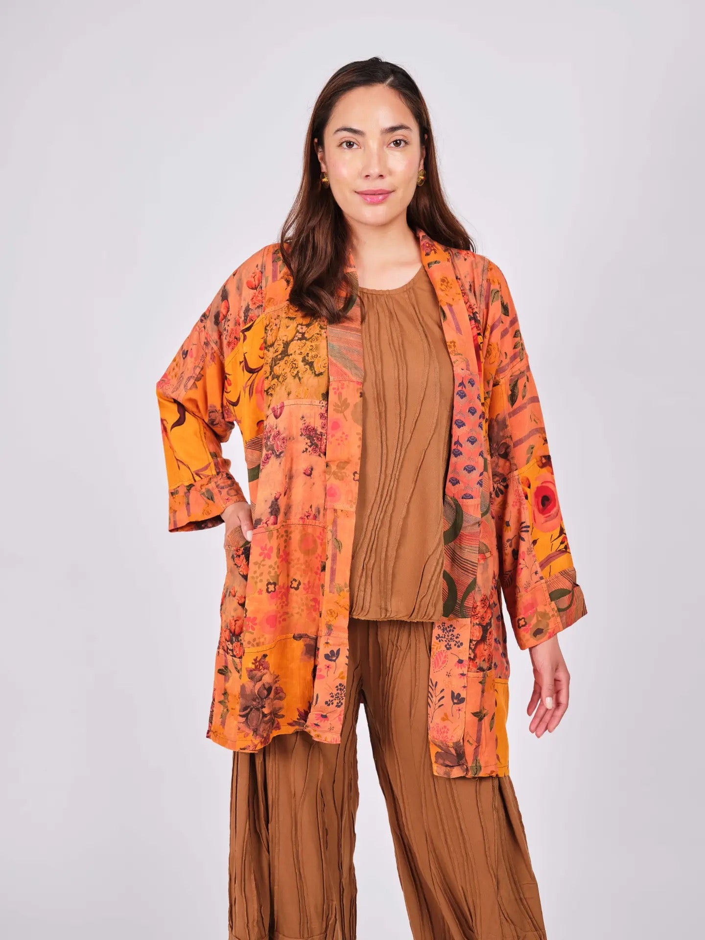 Coverup--"Patchwork", Open Front, 3 Colors (Windhorse)