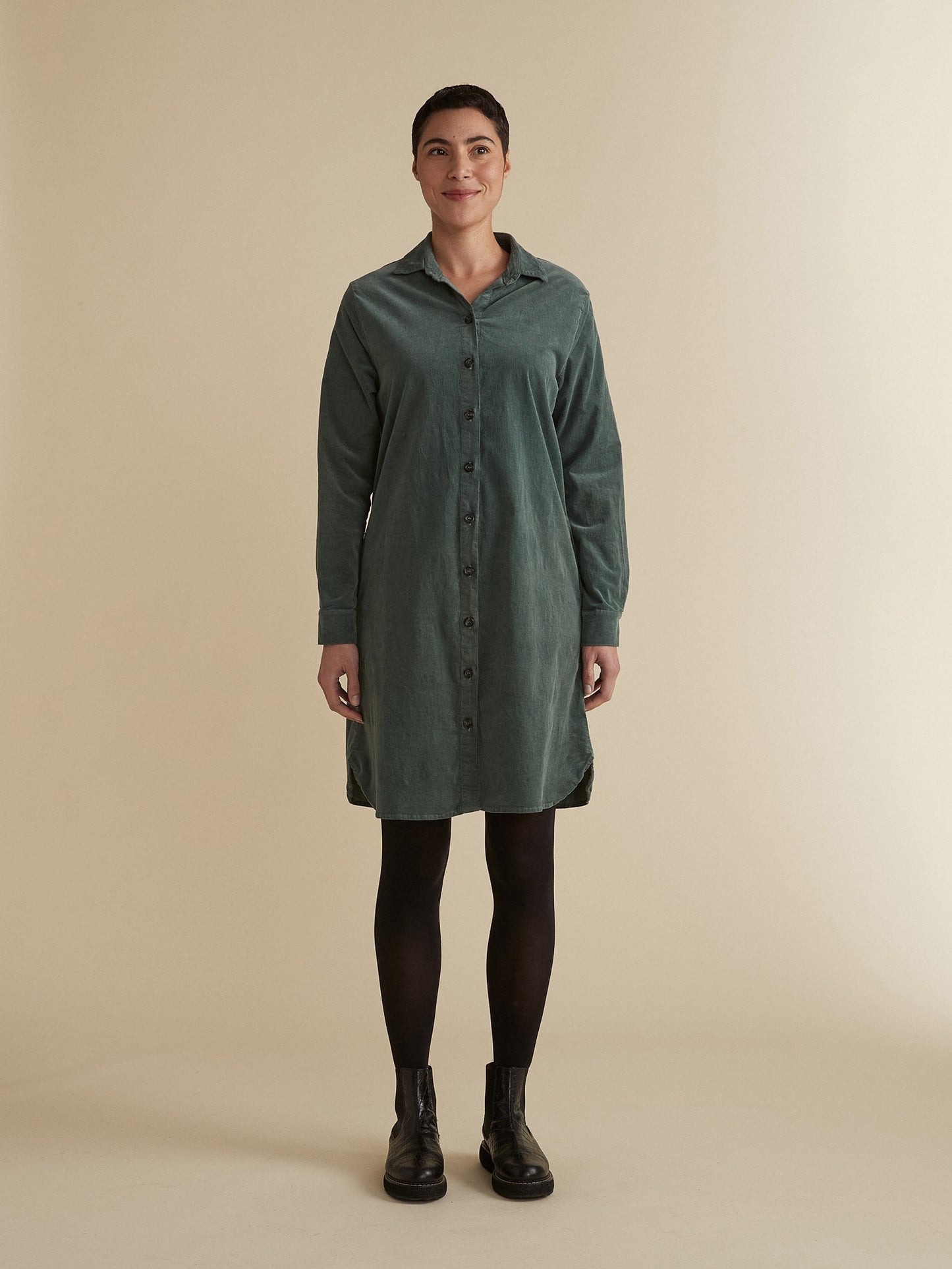 Dress--"Shirt", Corduroy, Green (cut loose)