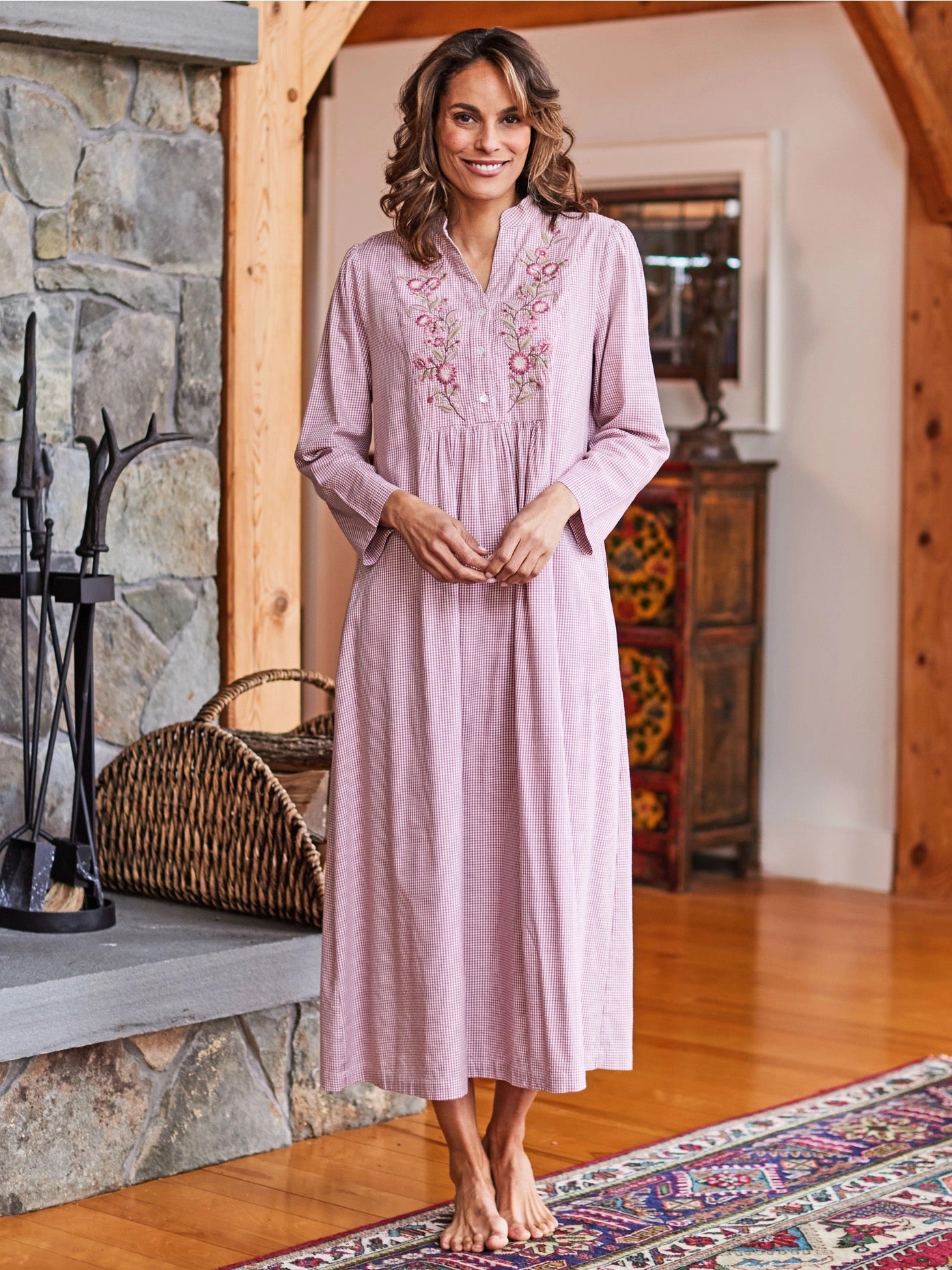 Night gown--Flannel, Blue Plaid OR Plum Check (April Cornell)