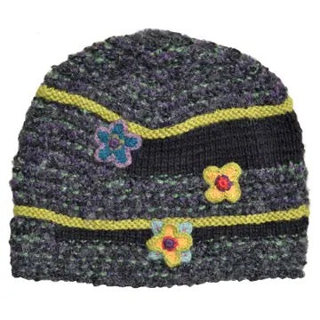 Hat--Alpaca, Floral pattern, 3 Colors (Little Journeys)
