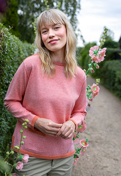 Sweater--"Noella", Cotton, Light Red (NOK)