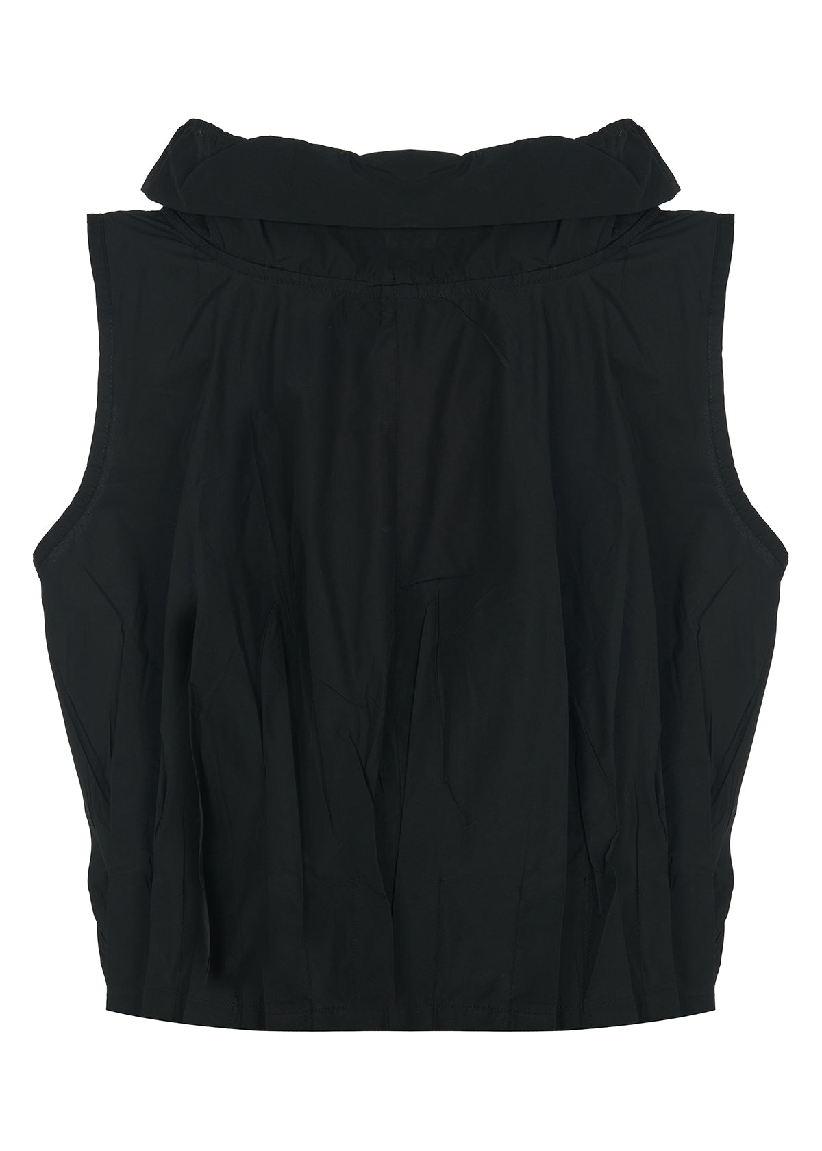 Top--"Willis", Cowl neck, Short Sleeve, Parachute material, Black (Kozan)