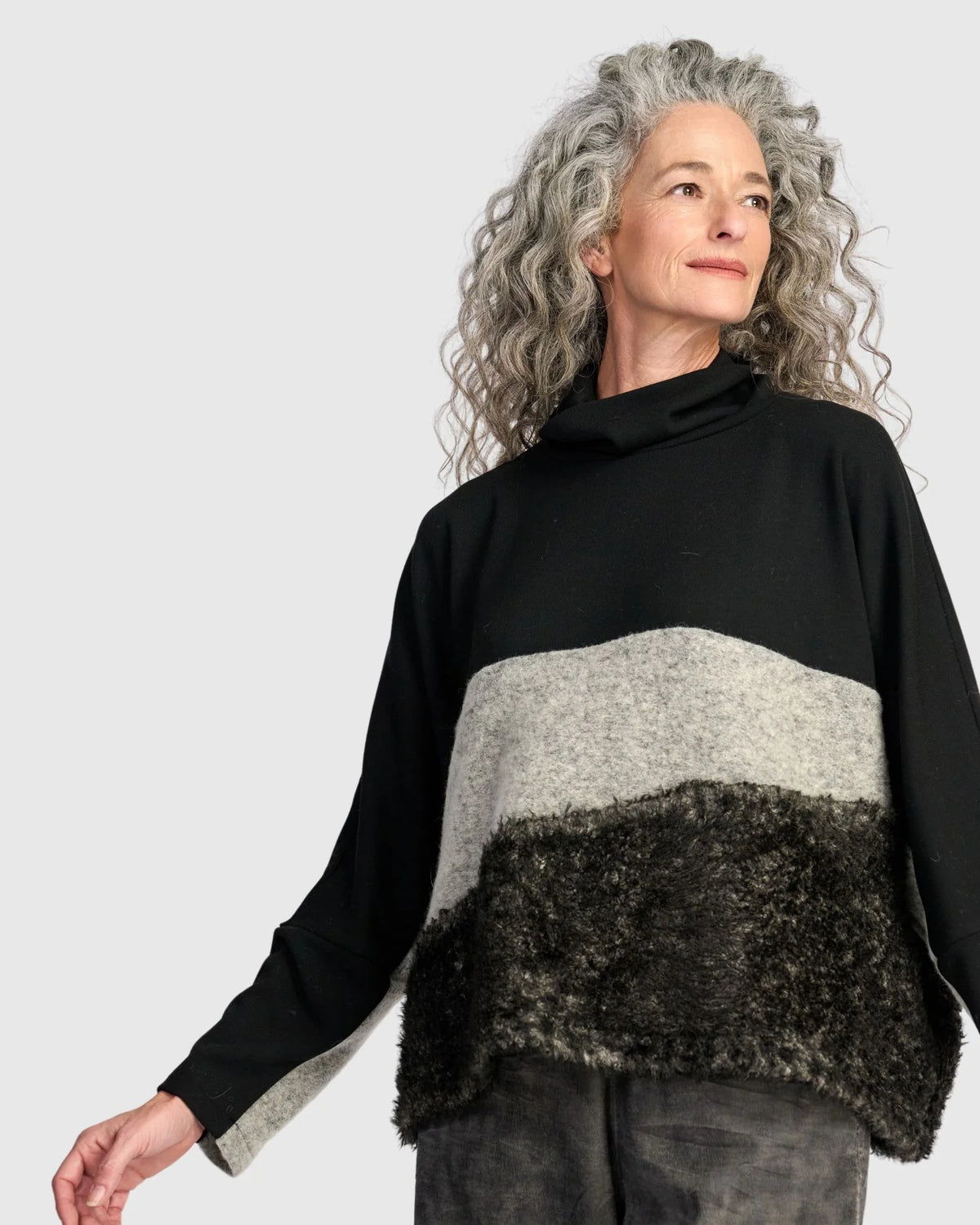 Sweater--"Urban Millie", Turtleneck, Long Sleeves, "Storm" (Alembika)