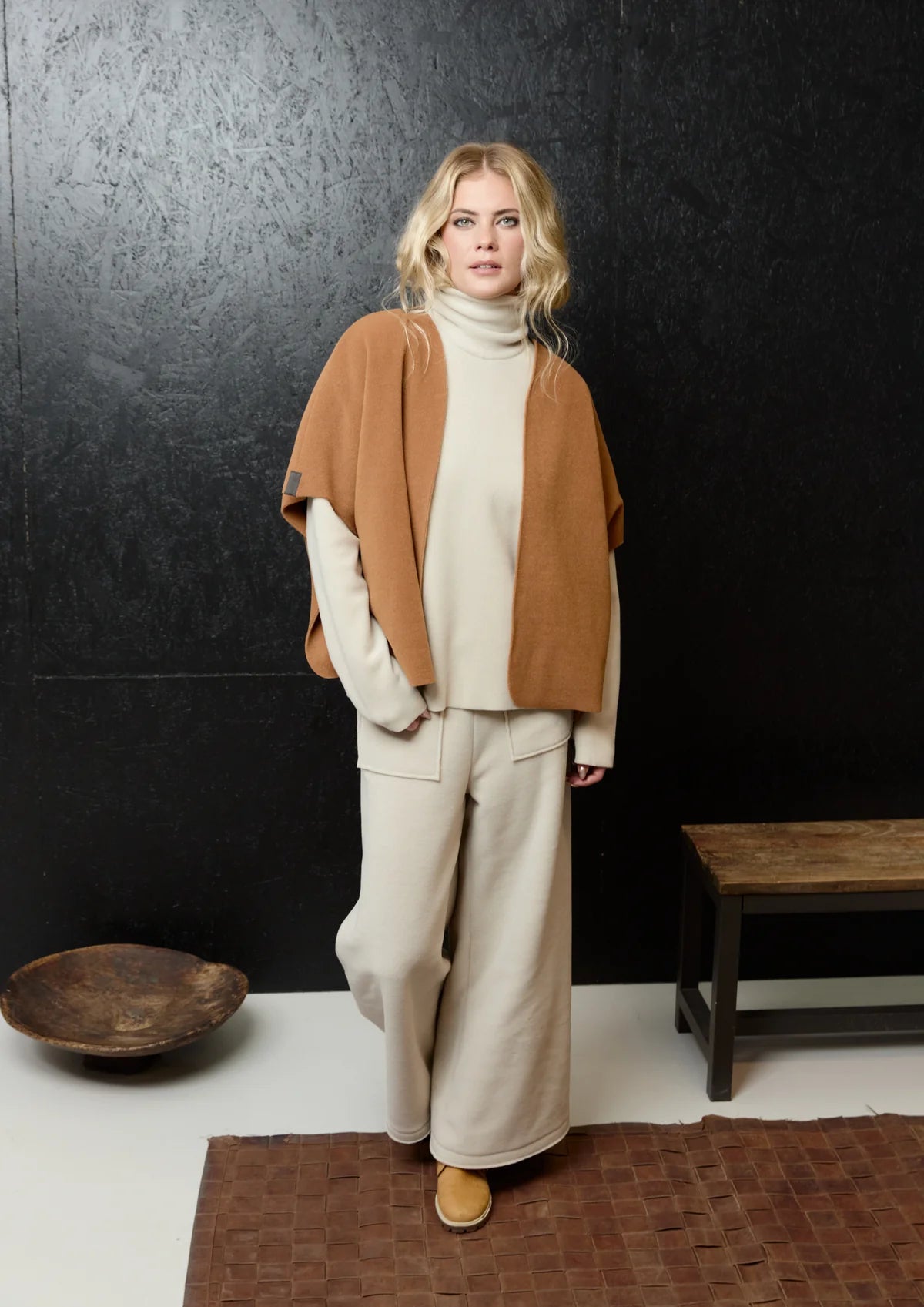 Top--Vest/Bolero, Oversized, Fleece, Rust (Henriette Steffensen)