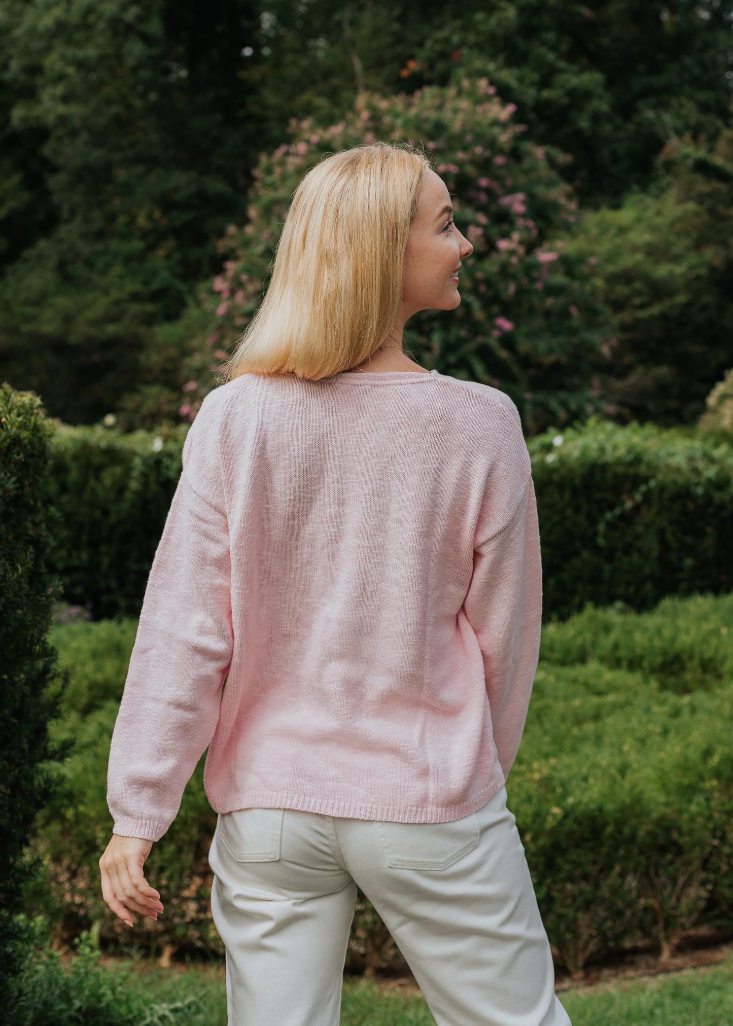 Sweater--Cotton, V-Neck, Crop, Lipstick Pink OR Turquoise (Avalin)