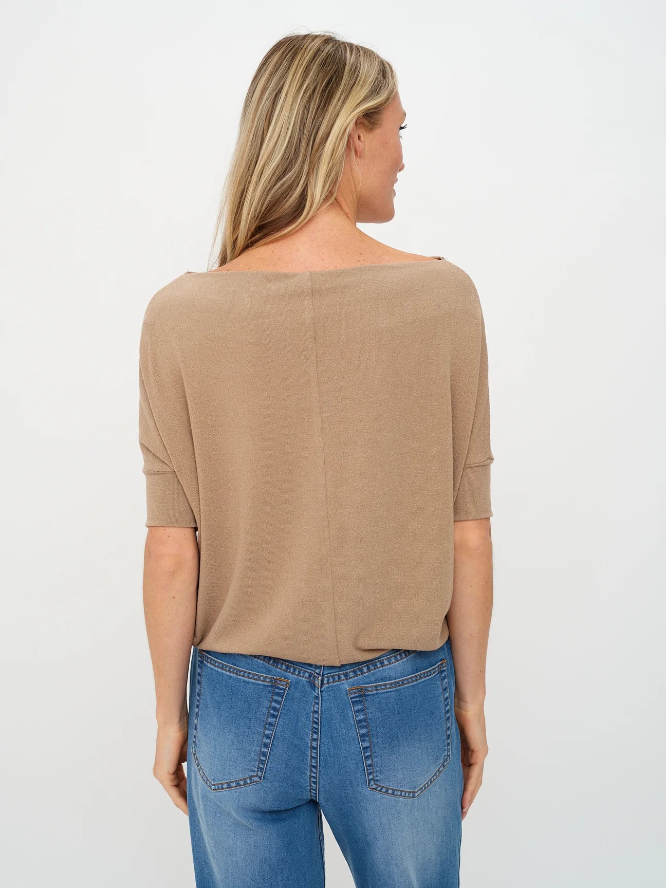 Top--"Anywhere", SHORT Sleeved, Raisin OR Truffle (Six Fifty)