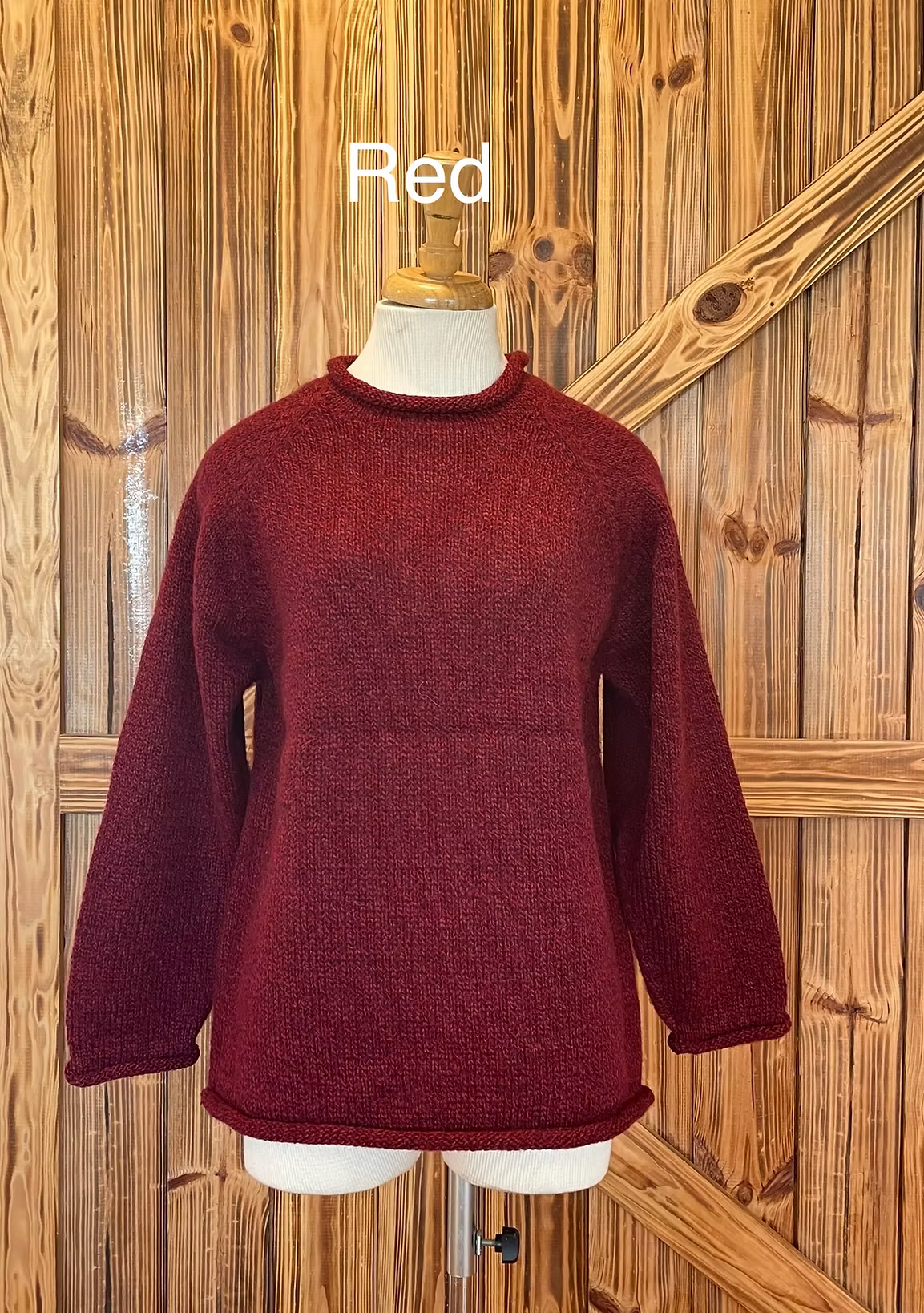 Sweater--Rolled Edge, Alpaca, Many Colors (South American Side)