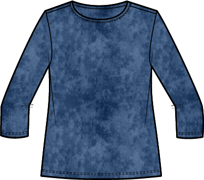 Shirt--"Marble", 3/4-Sleeved, Indigo (Habitat)