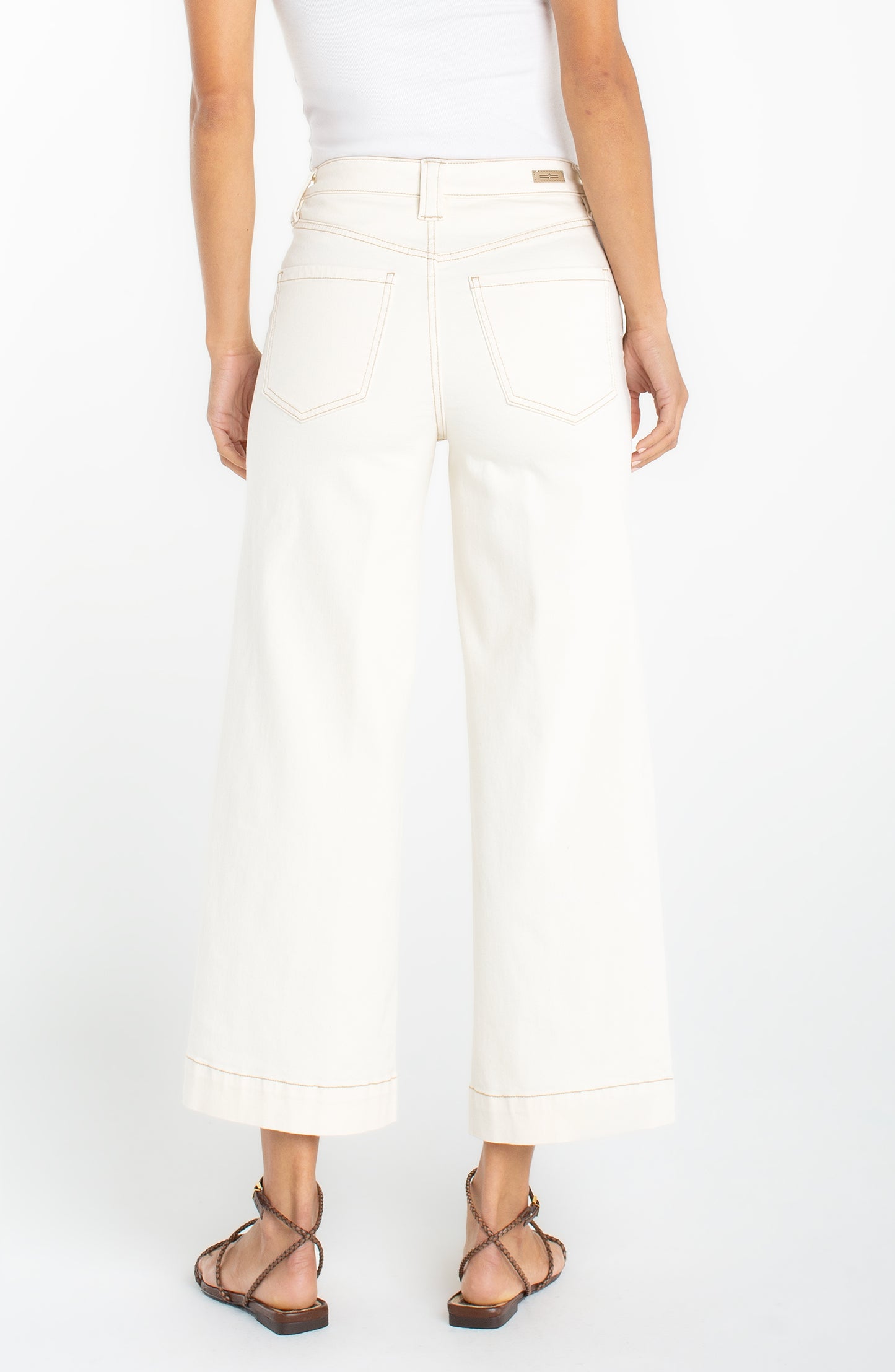 Jeans--"Stride", Crop, Wide Leg, "Seaside Dunes" (Ecru) (Liverpool LA)