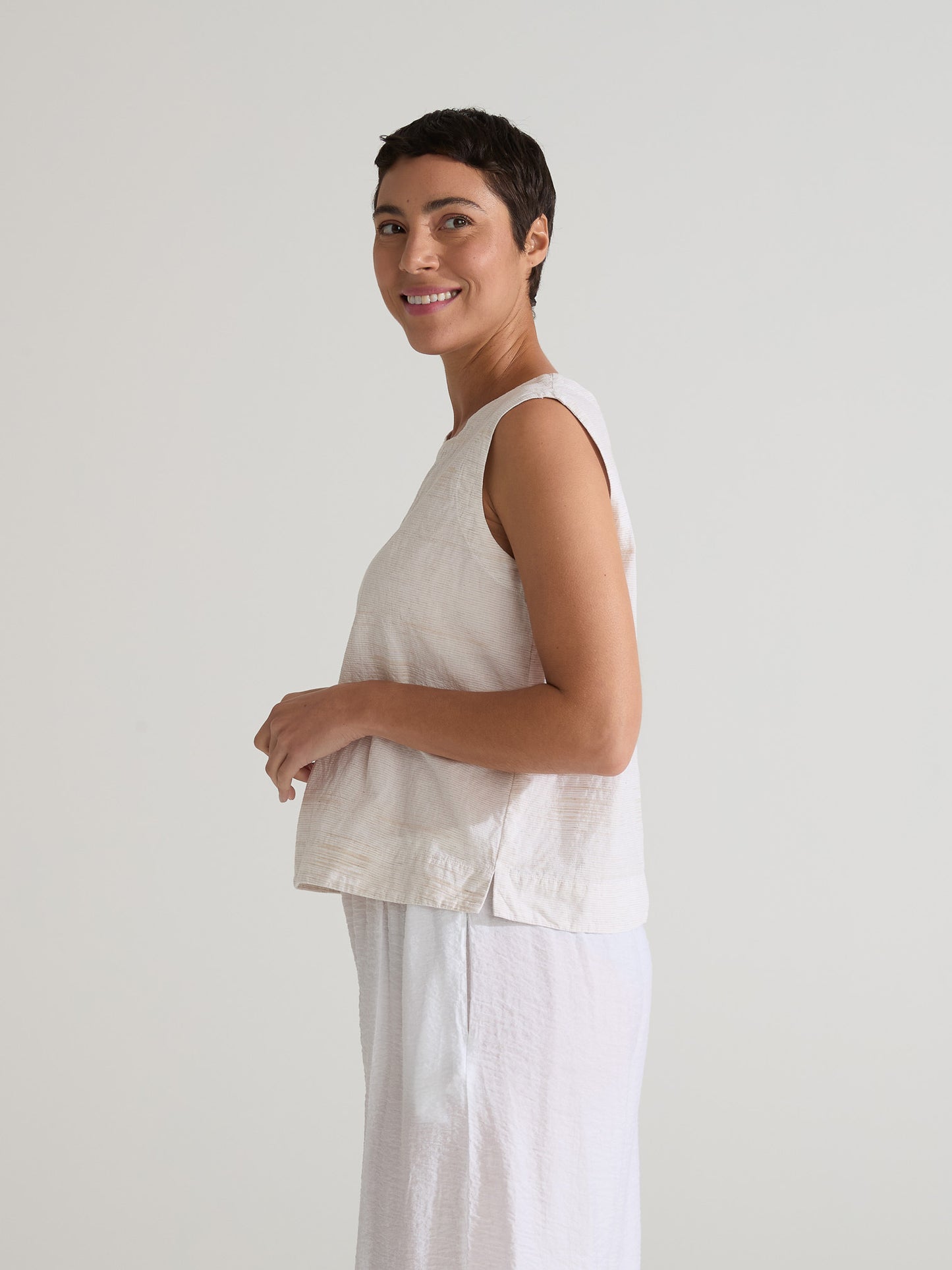 Top--Shell, Sleeveless, Linen, Blush (Cut Loose)