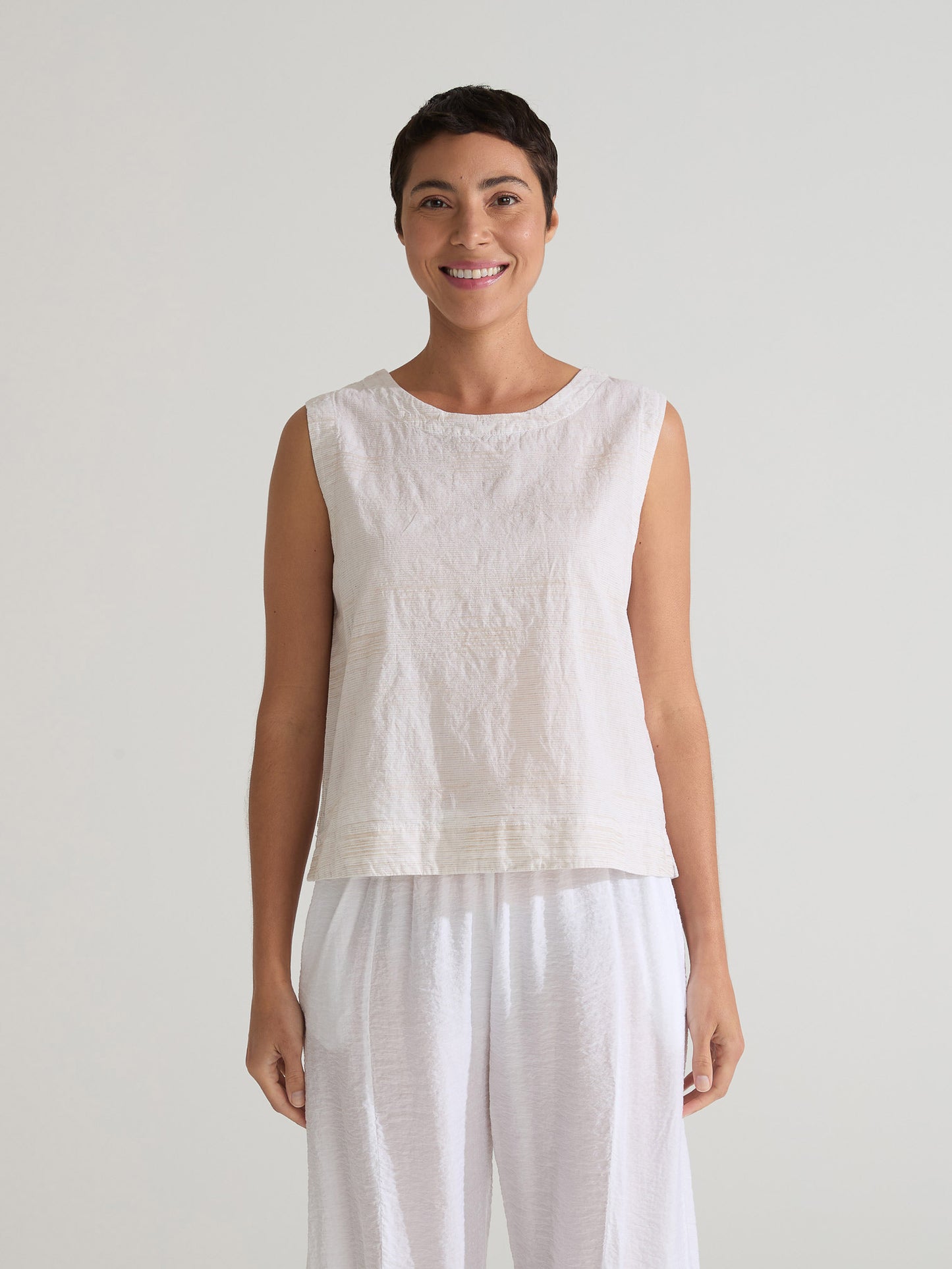 Top--Shell, Sleeveless, Linen, Blush (Cut Loose)