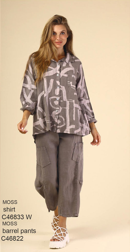 Jacket--Paint Strokes, Long Sleeved, Linen, DUN (Fenini)