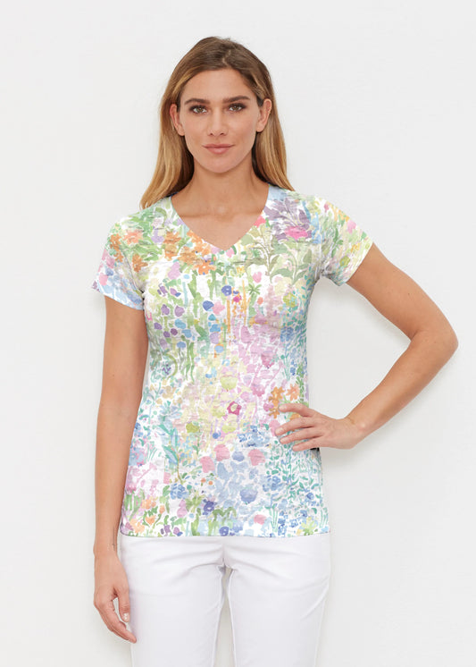 Shirt--Tee, "Flower Market", Short Sleeve, Cotton (Whimsy Rose)