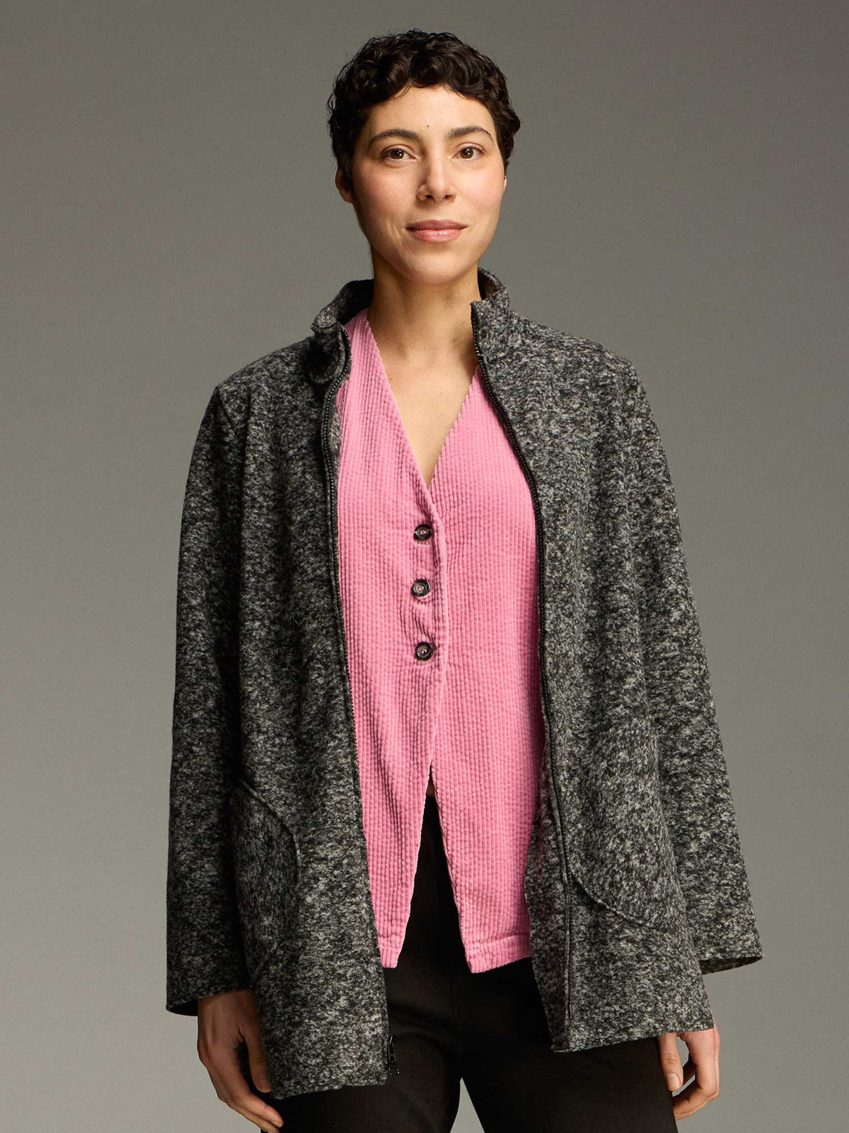 Coat--Swing, Wool, Black OR Deep Sea OR Mulberry (cut loose)