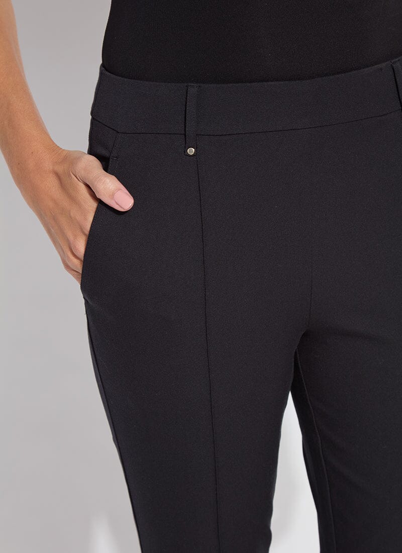 Pants--"Amanda", Capri, Cotton-Twill Blend, Black (Lysee)
