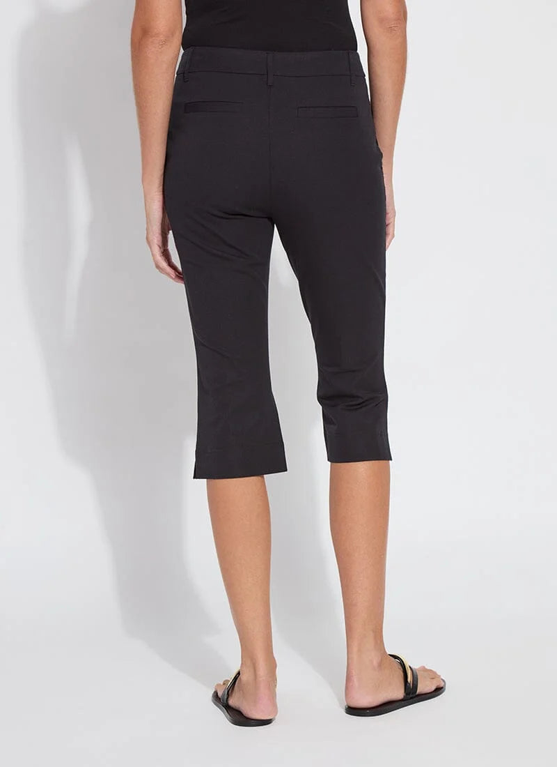Pants--"Amanda", Capri, Cotton-Twill Blend, Black (Lysee)