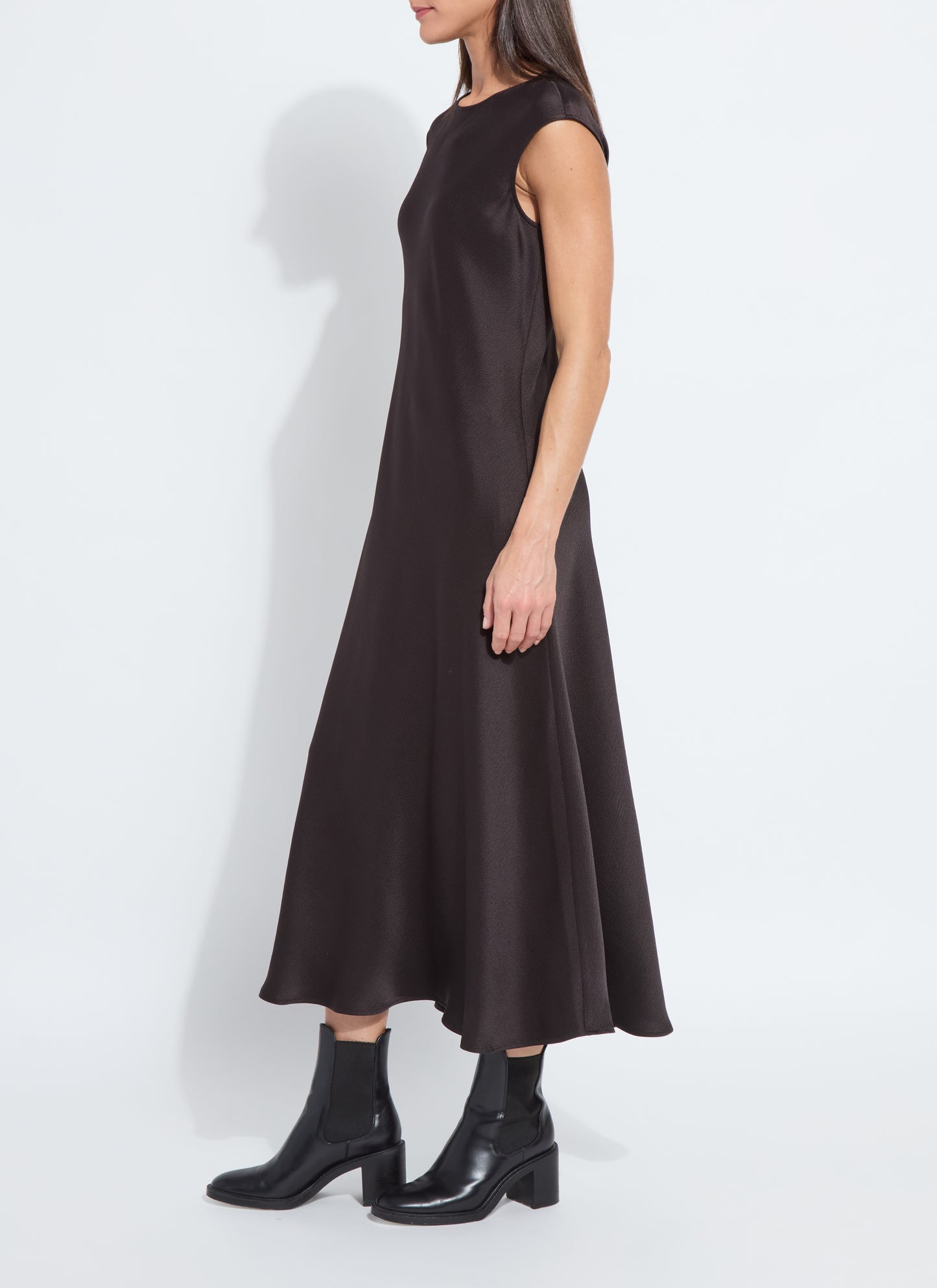 Dress--"Silvana", Bias cut, Espresso OR Sapphire (Lysee)