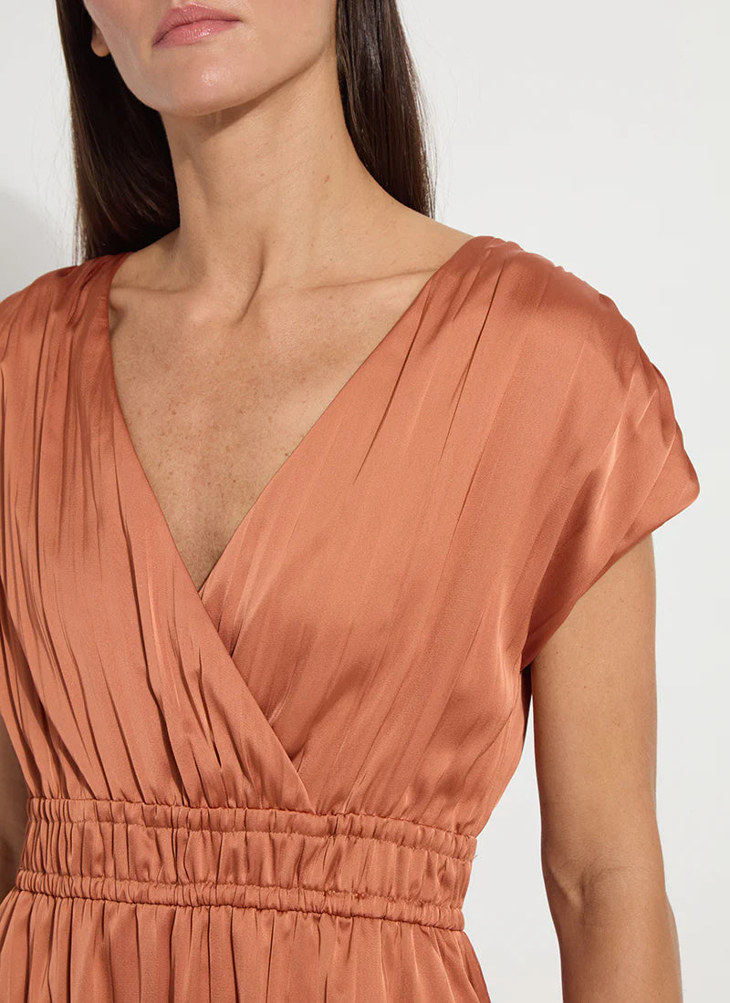 Dress--"Maite", Pleated, Polyester, Saffron (Lysse)
