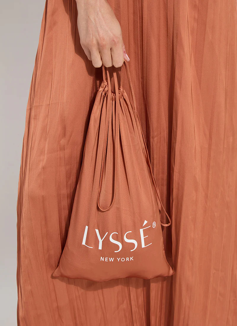 Dress--"Maite", Pleated, Polyester, Saffron (Lysse)