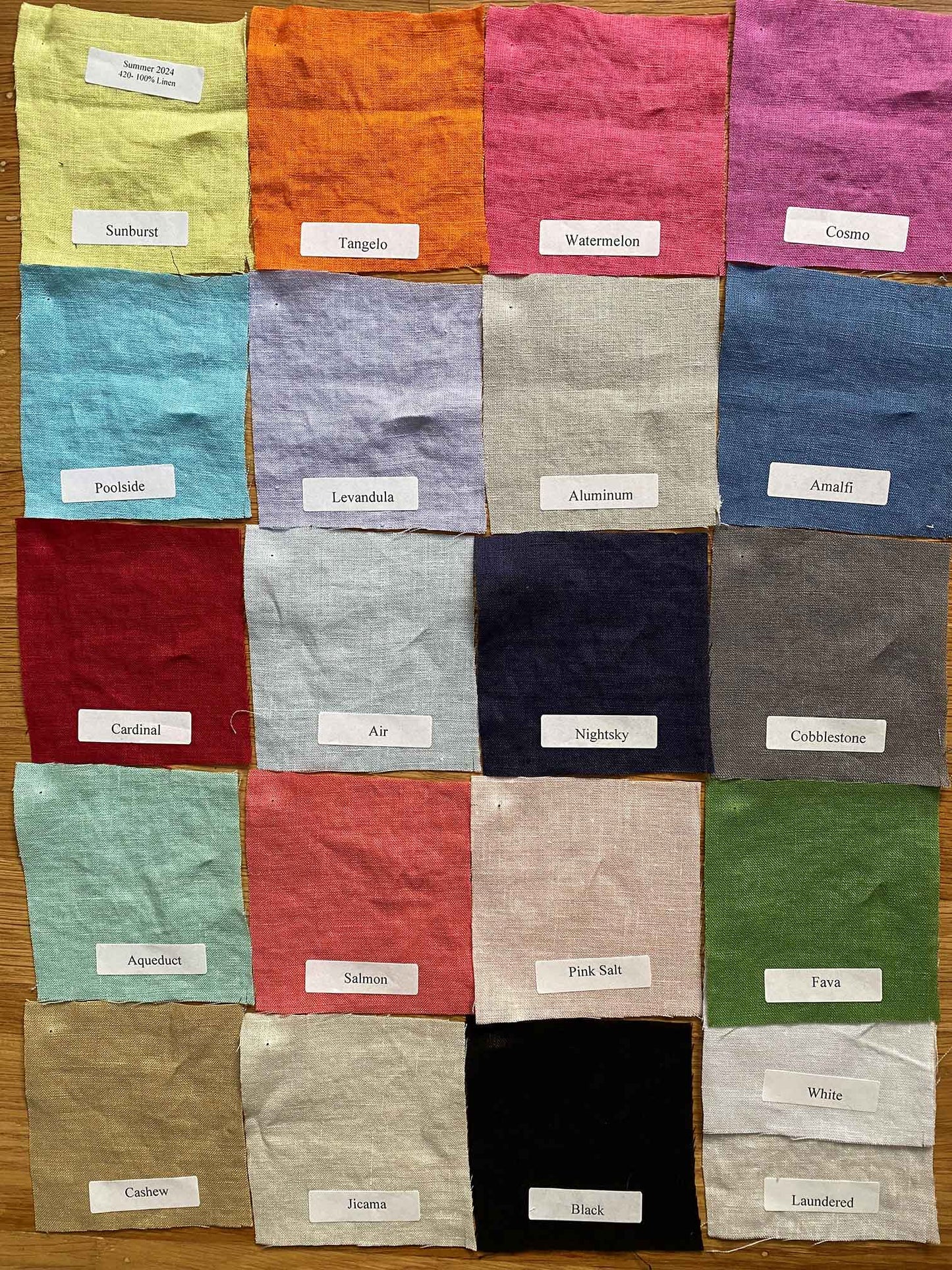 Top--Raw Edges, 3/4 Slv PLAIN, Linen-Linen, 3 Colors (Cut Loose)