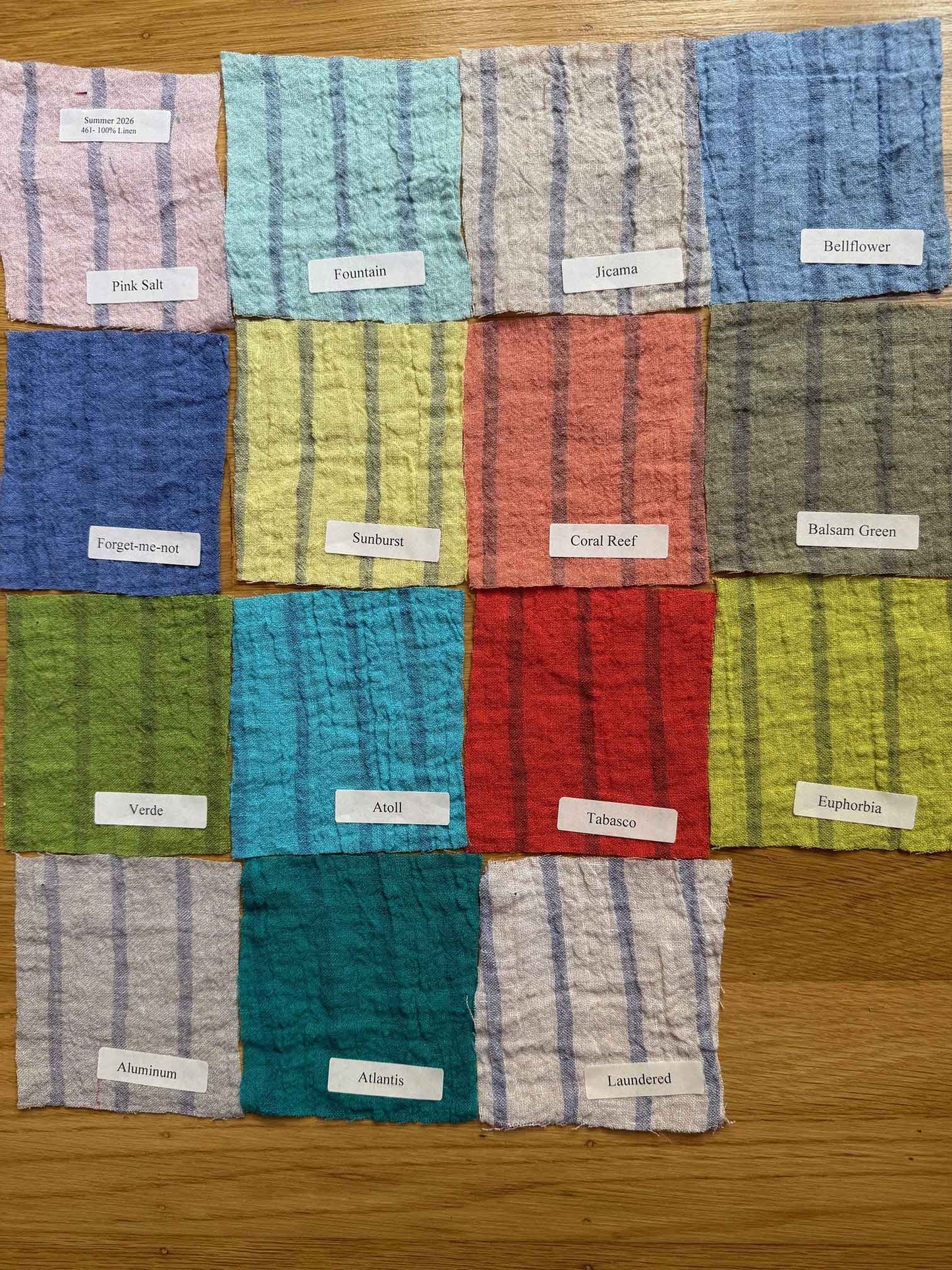 Top--Shell, Side-Button, Linen,Striped--Fountain OR Pink Salt (Cut Loose)