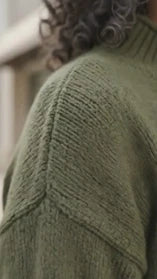 Sweater--"Fireside", Long-Sleeved, Cotton, Fern (Habitat)