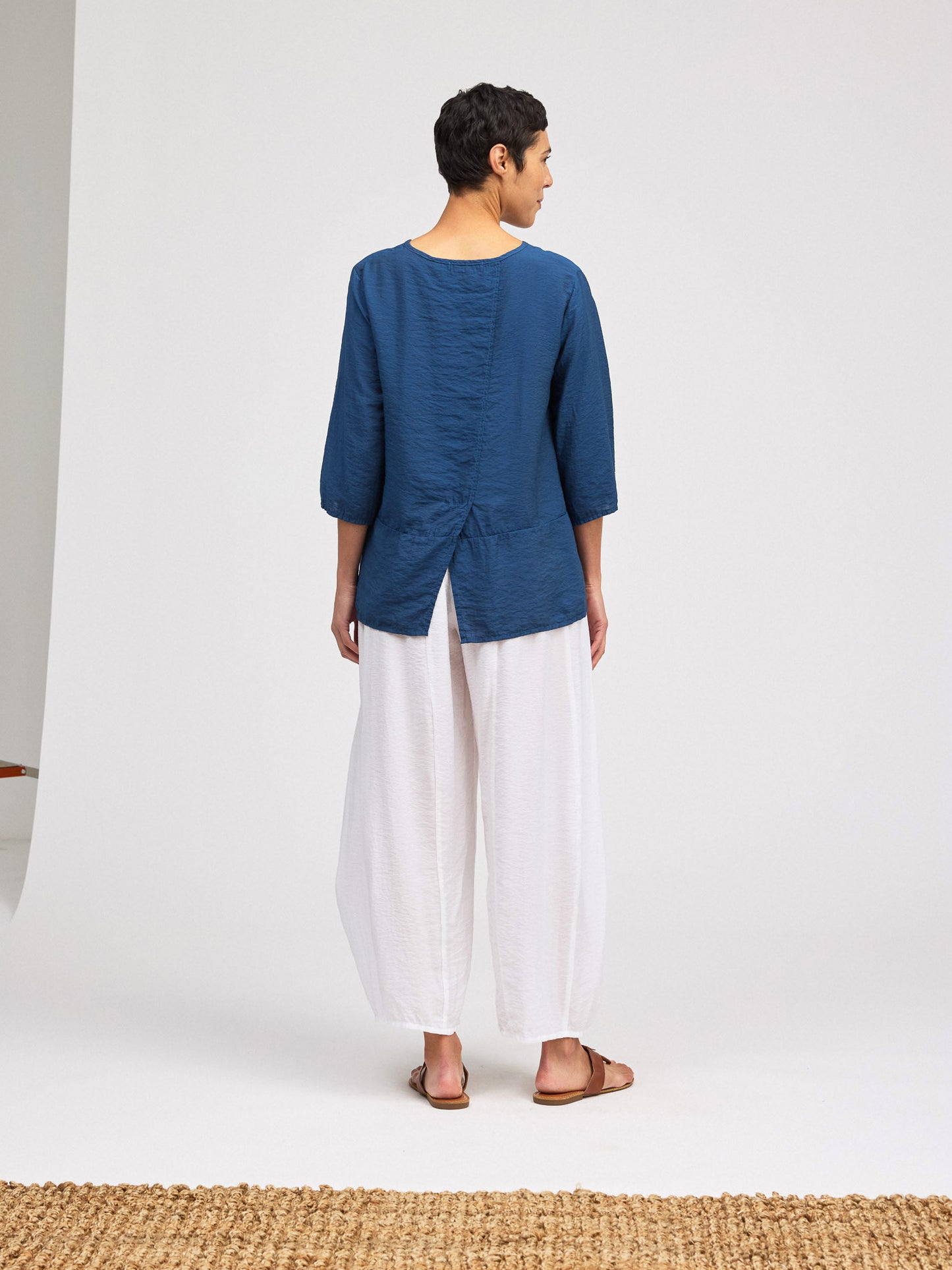 Top--"Pocket Pullover", 3/4 Slv, Atoll OR Overcast (Cut Loose)