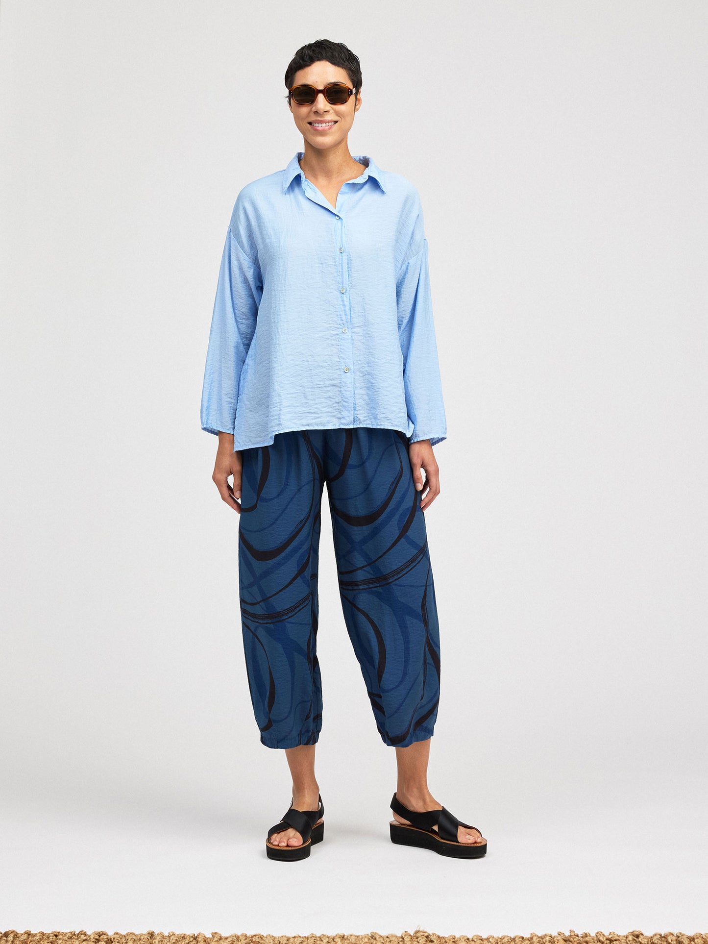 Pants--"Rothko", Lantern-Style, Coconut OR Naval Blue (Cut Loose)