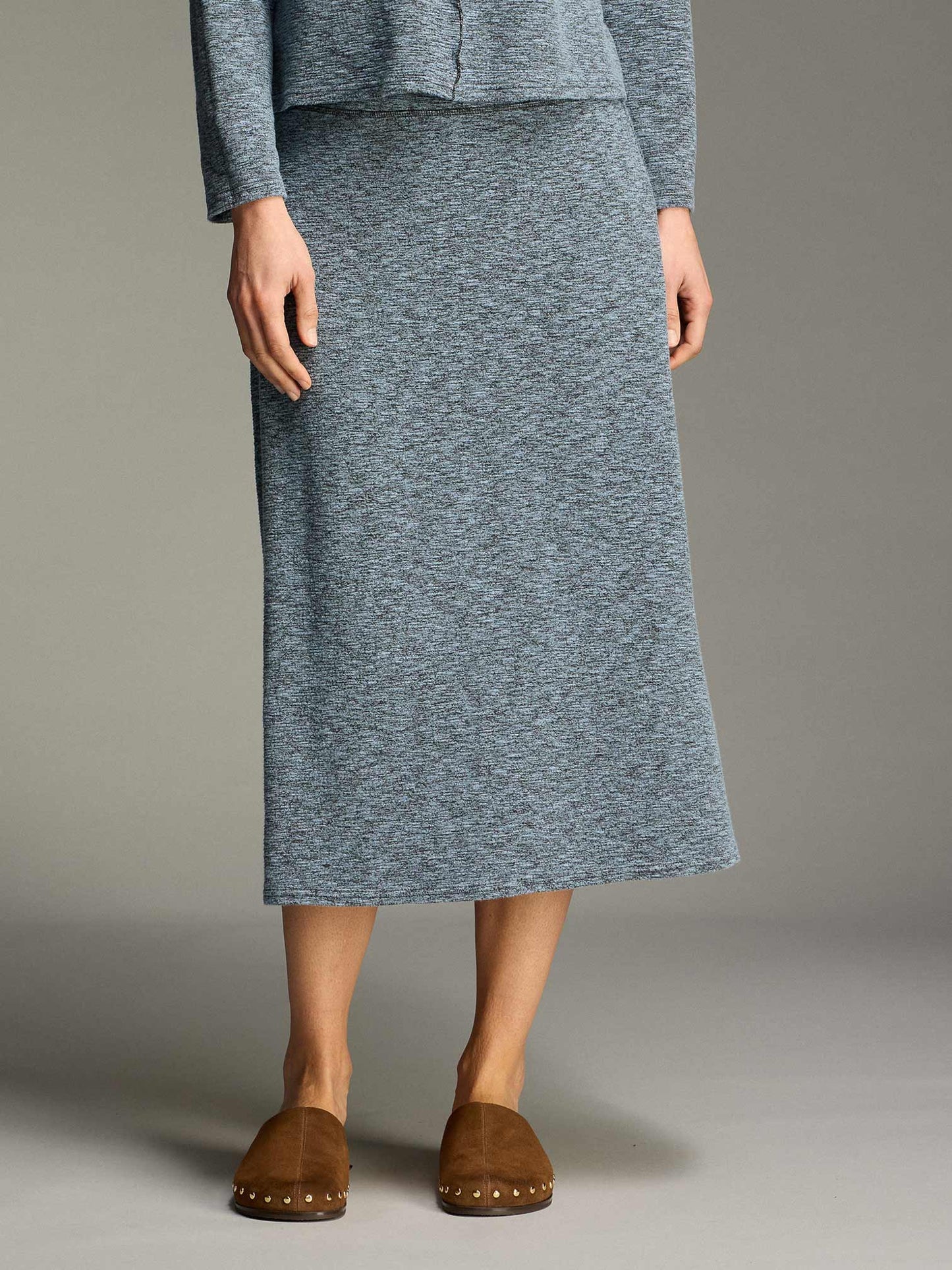 Skirt--Midi, A-Line, Crimped--Chambray (Cut Loose)