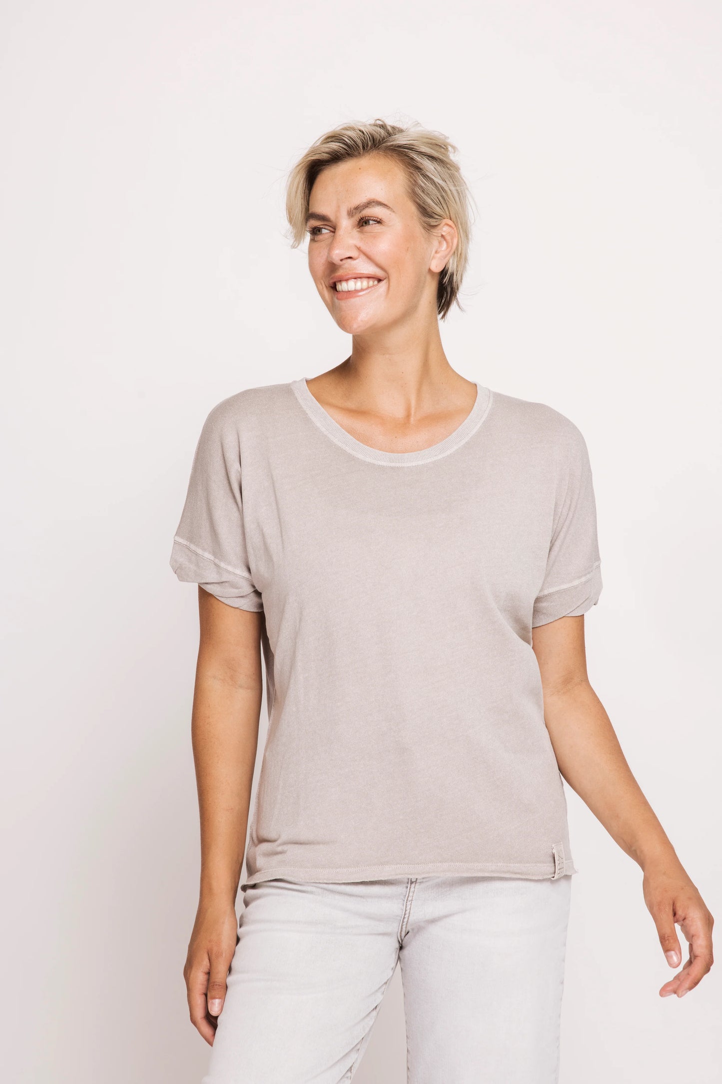 Shirt--"ZHrahel", Short Sleeved, Blue OR Taupe (Zhrill)