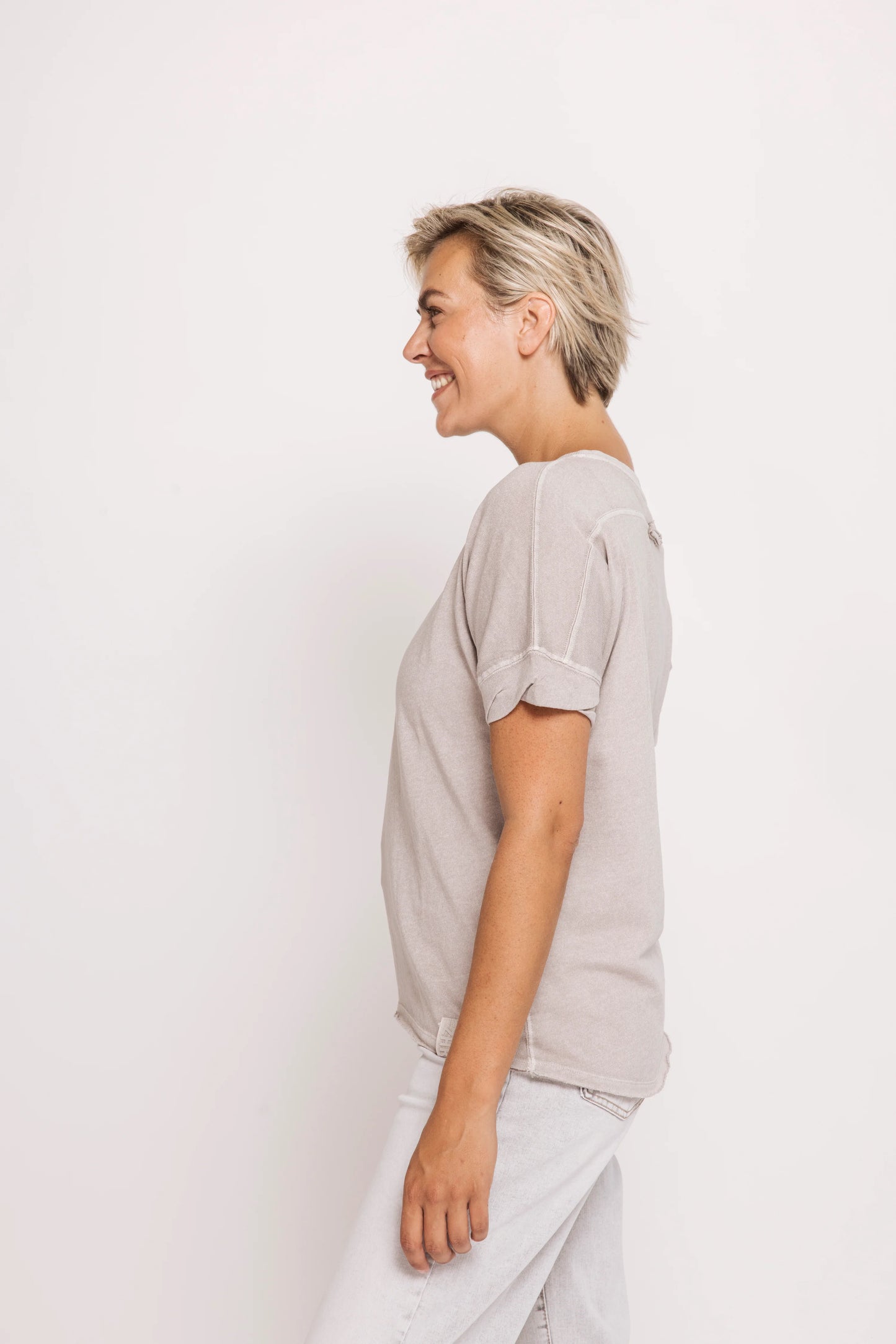 Shirt--"ZHrahel", Short Sleeved, Blue OR Taupe (Zhrill)