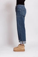 Jeans--"ZHKarli", Cuffed, Patch Pockets, BLUE (Zhrill)