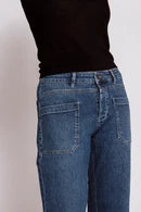 Jeans--"ZHKarli", Cuffed, Patch Pockets, BLUE (Zhrill)