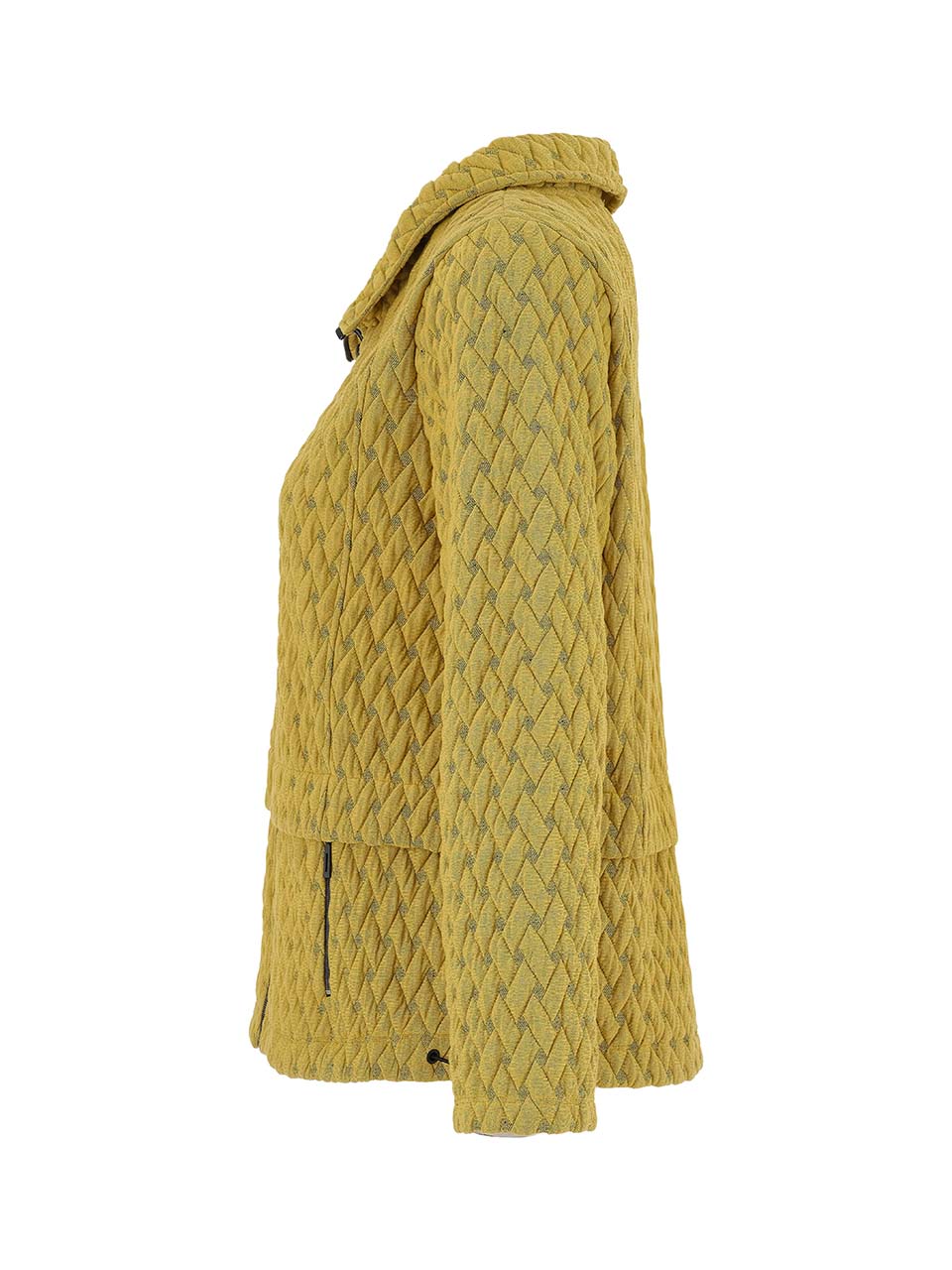 Jacket--Zipper-Front, Knit, Basket Weave--Chartreuse (Dolcezza)