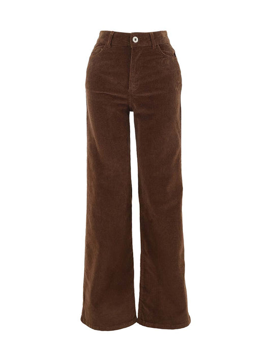 Pants-Wide Leg, Corduroy, Brown (Dolcezza)