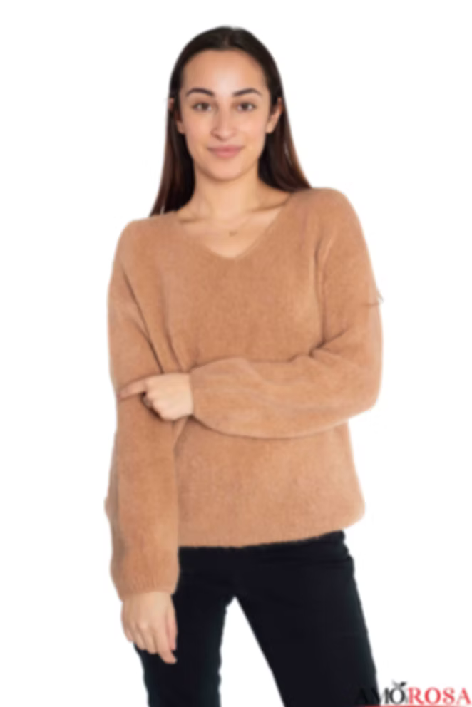 Top--Sweater, V-Neck, Long-Sleeved, 3 Colors (Amorosa)