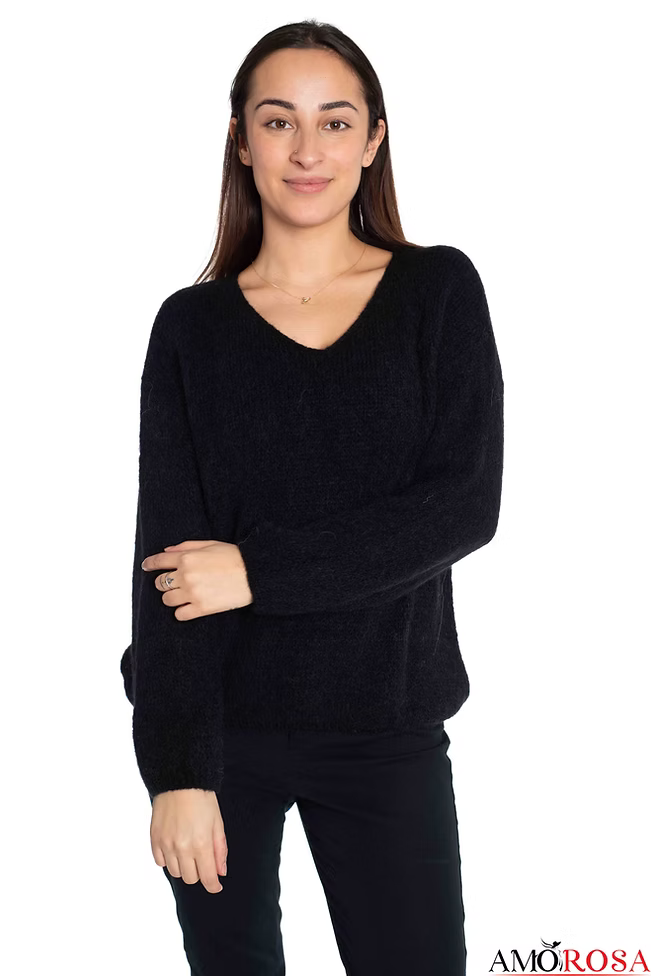 Top--Sweater, V-Neck, Long-Sleeved, 3 Colors (Amorosa)