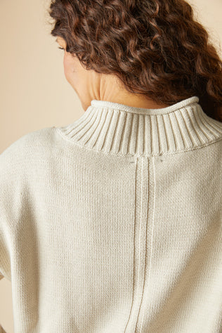 Sweater--"Fireside", Long-Sleeved, Cotton, DOVE (Habitat)