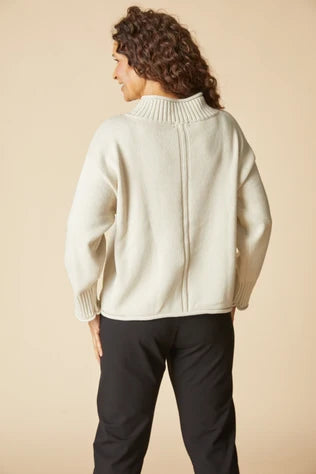 Sweater--"Fireside", Long-Sleeved, Cotton, DOVE (Habitat)