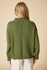 Sweater--"Fireside", Long-Sleeved, Cotton, Fern (Habitat)