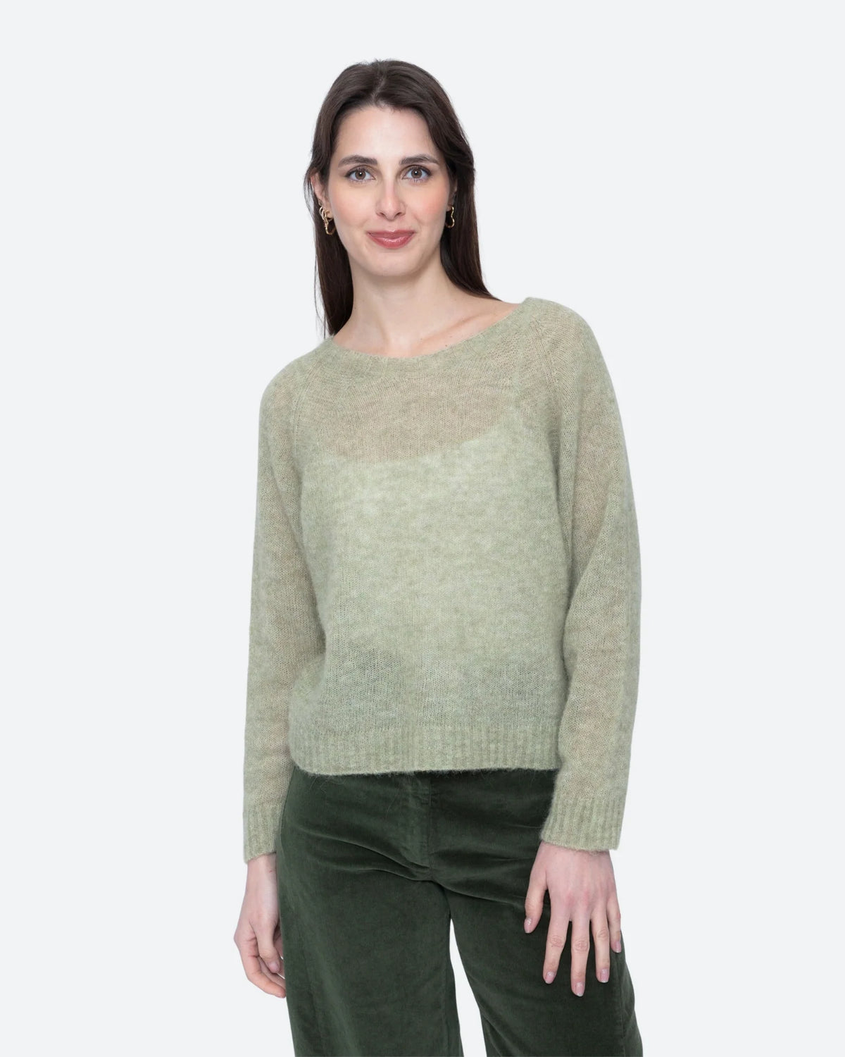 Sweater--Alpaca, Sage (Blueberry)