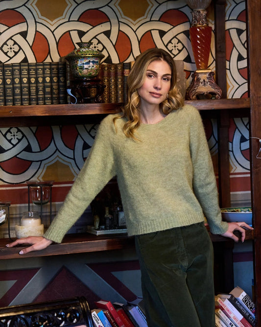 Sweater--Alpaca, Sage (Blueberry)