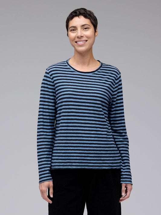 Shirt--Boatneck, Long Sleeve, Striped-Tidal (Cut Loose)