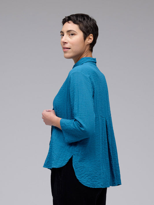 Shirt--Easy Crop, 3/4 sleeved, Peacock (Cut Loose)