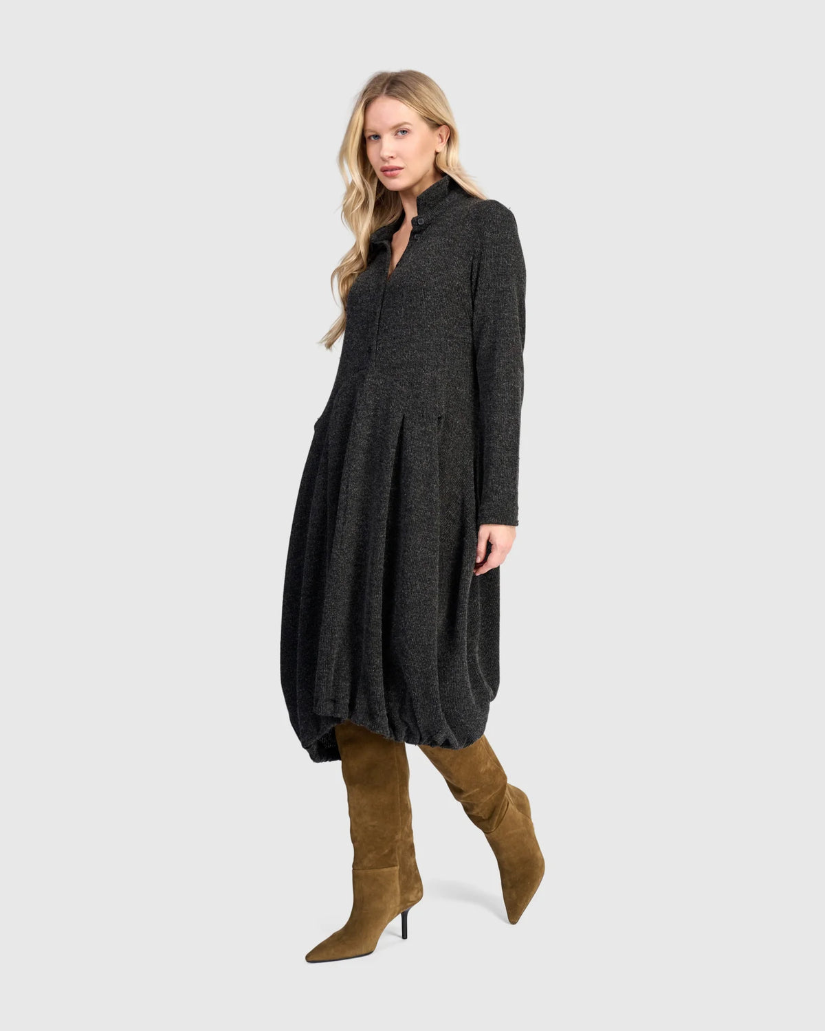 Dress--Long, Poly-Jersey, Shadow (Alembika)