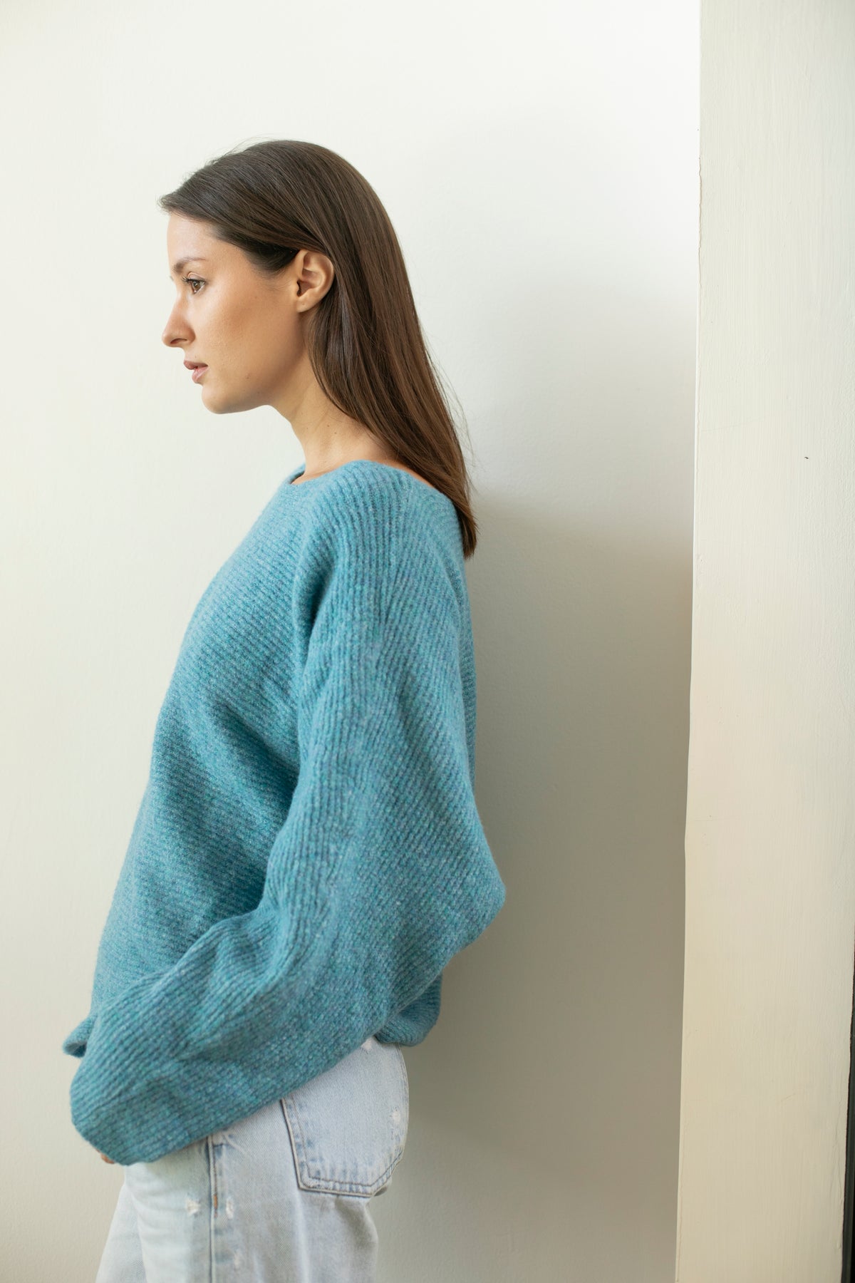 Sweater--"Eezee", Crew Neck, Dolman-Sleeve, 4 Colors (Echo Verde)