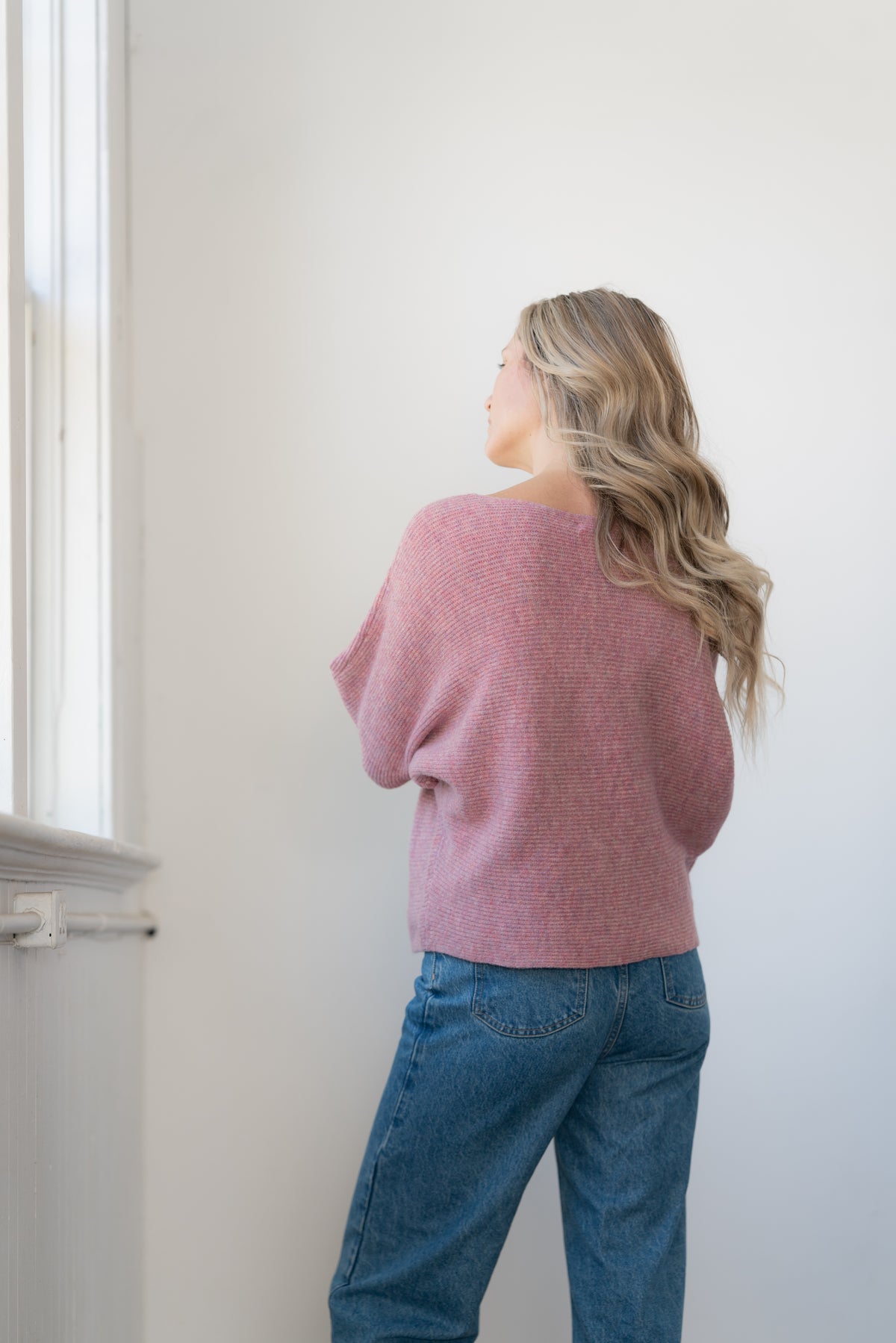 Sweater--"Eezee", Crew Neck, Dolman-Sleeve, 4 Colors (Echo Verde)