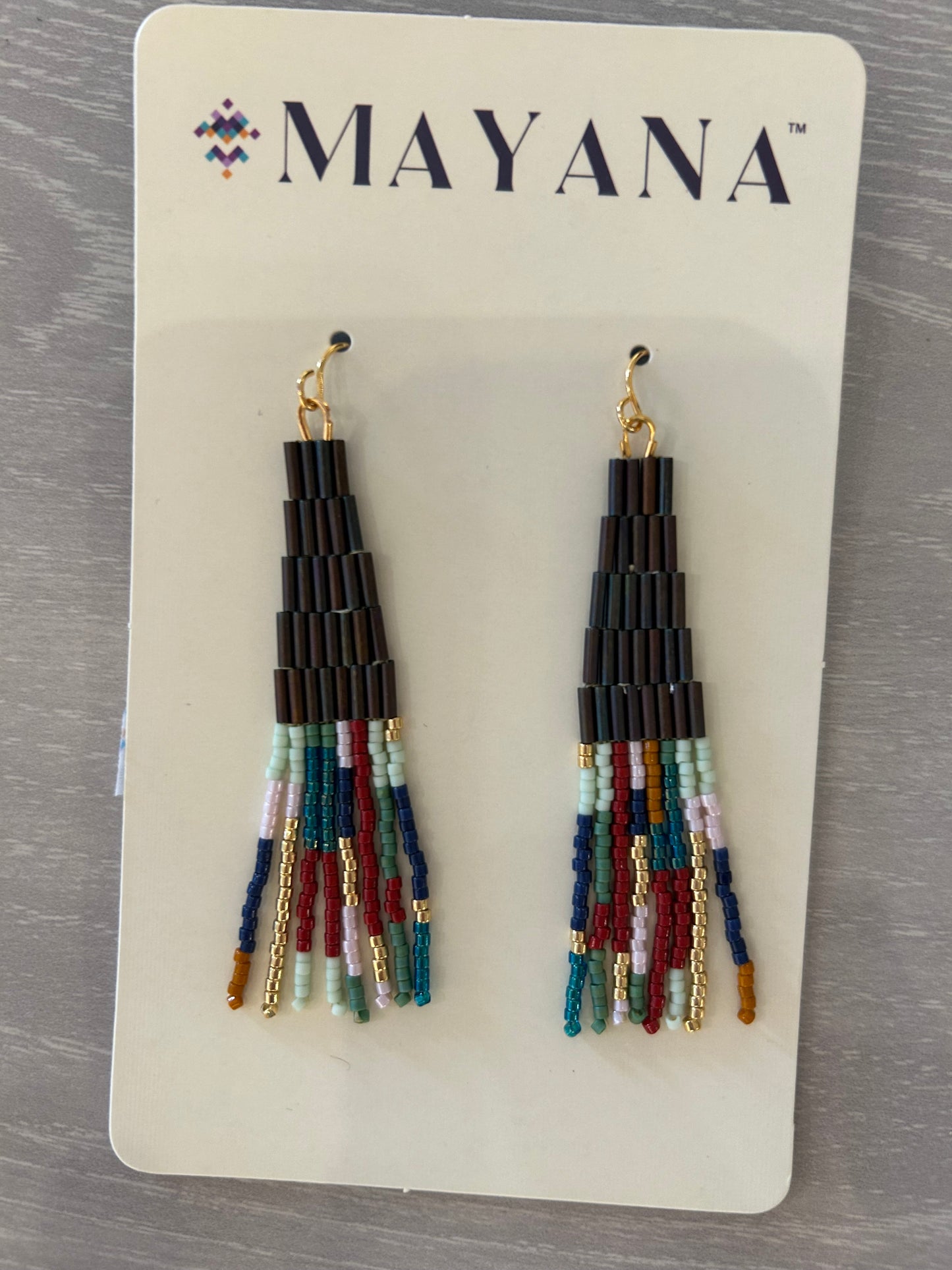 Earring--"Tubular", Beads, 4 Colors (Mayana)