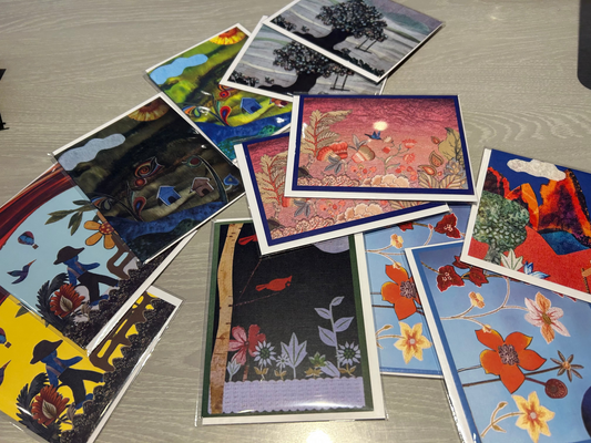 Notecards--Figurative/Botanical, Collage or Fiber, Many Patterns (Flora's House)