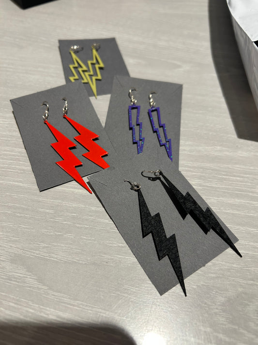 Earrings-Lightning Bolts, Single, Steel, 4 Colors (Margaret Jacobs)